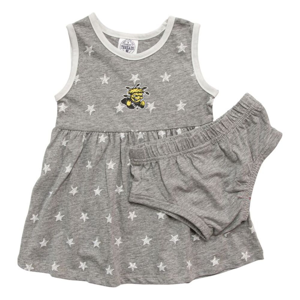 NCAA Wichita State WuShock Infant Girls Dress in Grey, 18 Months